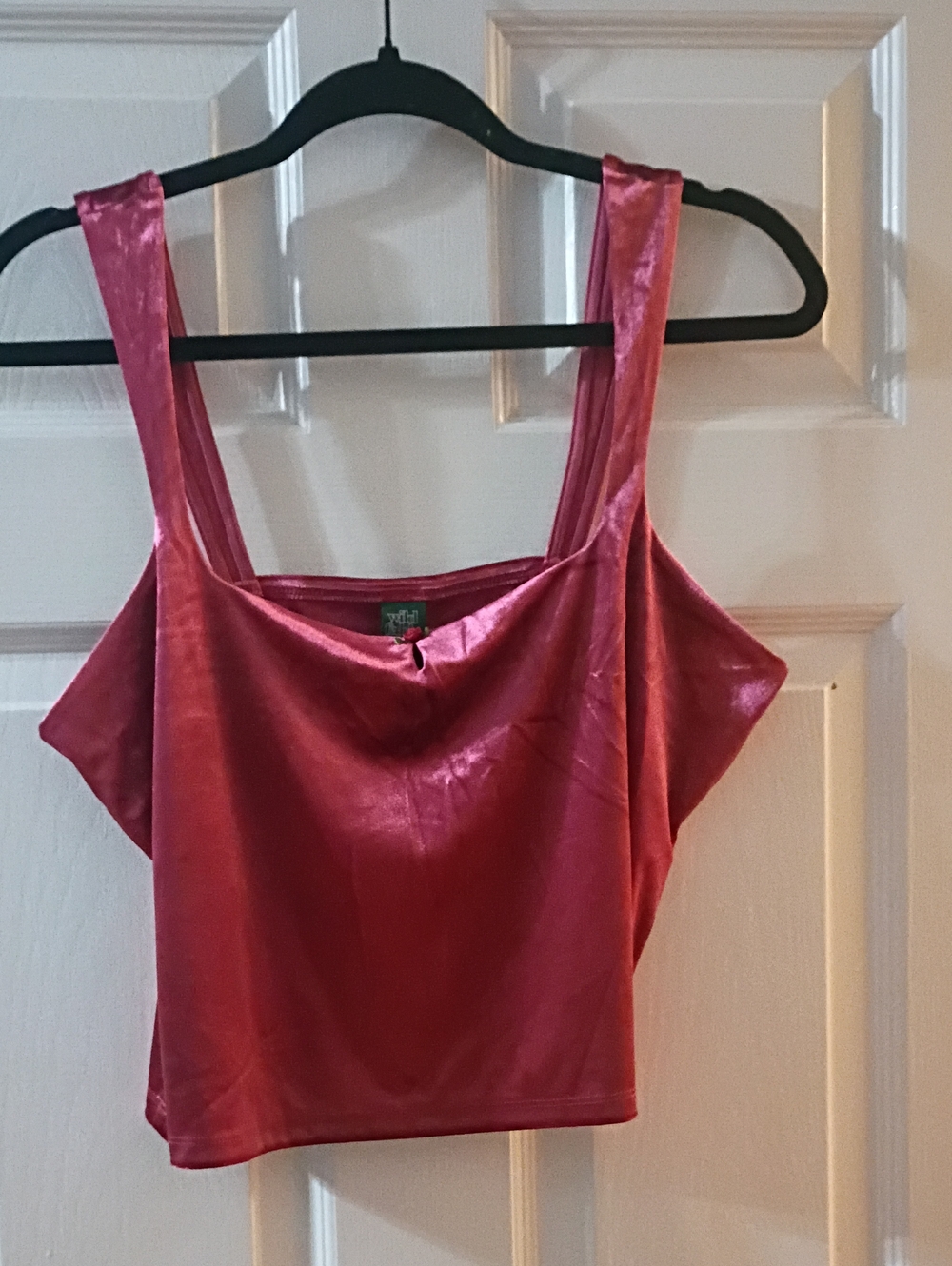 Velour Pink Crop Tank Top
